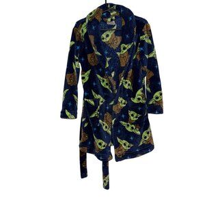 Star Wars Kids Bathrobe Grogu Baby Yoda Design  Size 4/5 Blue/Brown